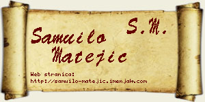 Samuilo Matejić vizit kartica